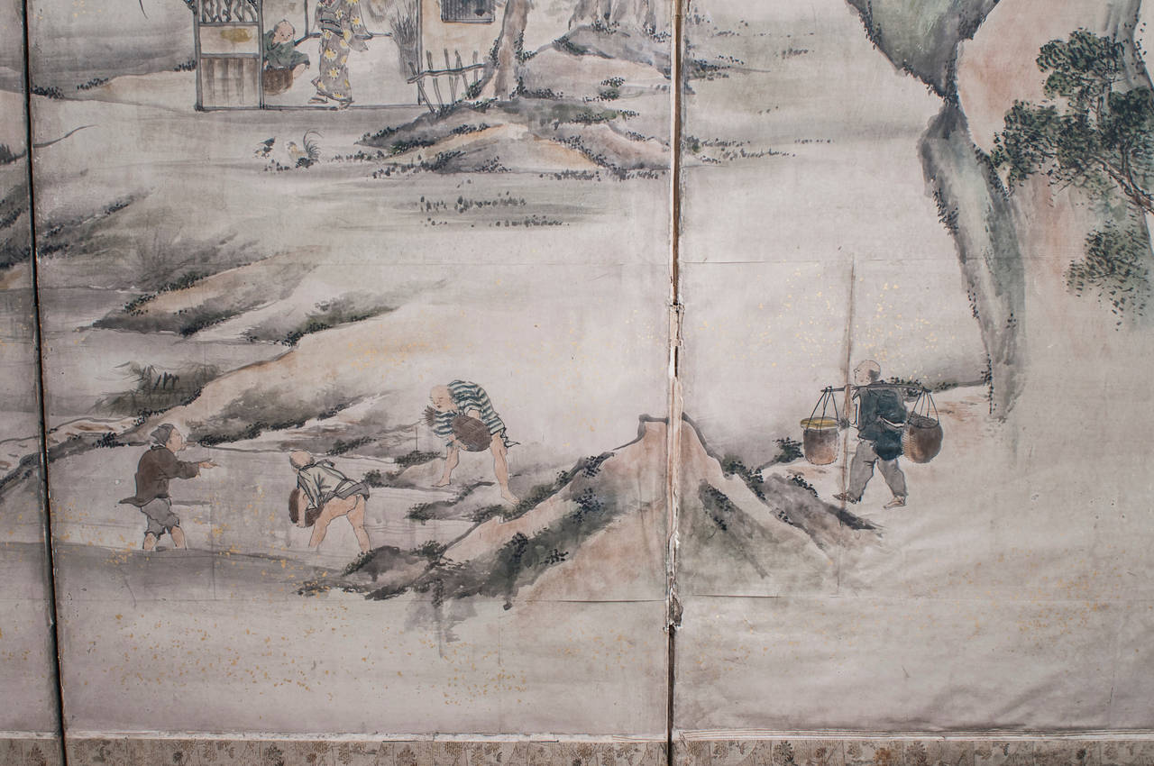Six-Panel Japanese Screen Depicting a Chinese Landscape 1