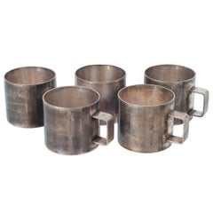 Set of 18 Silver Plated Beer Mugs, Sold Separately