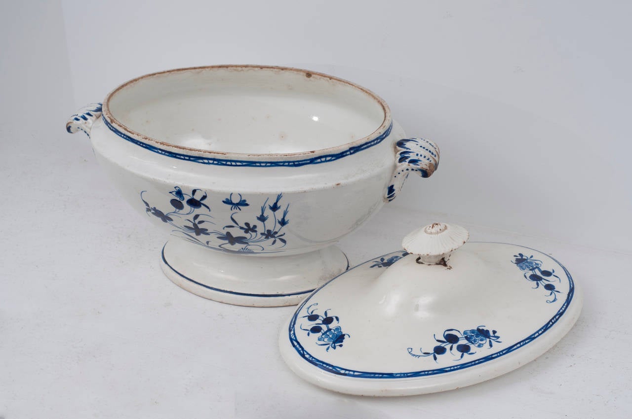 blue and white soup tureen