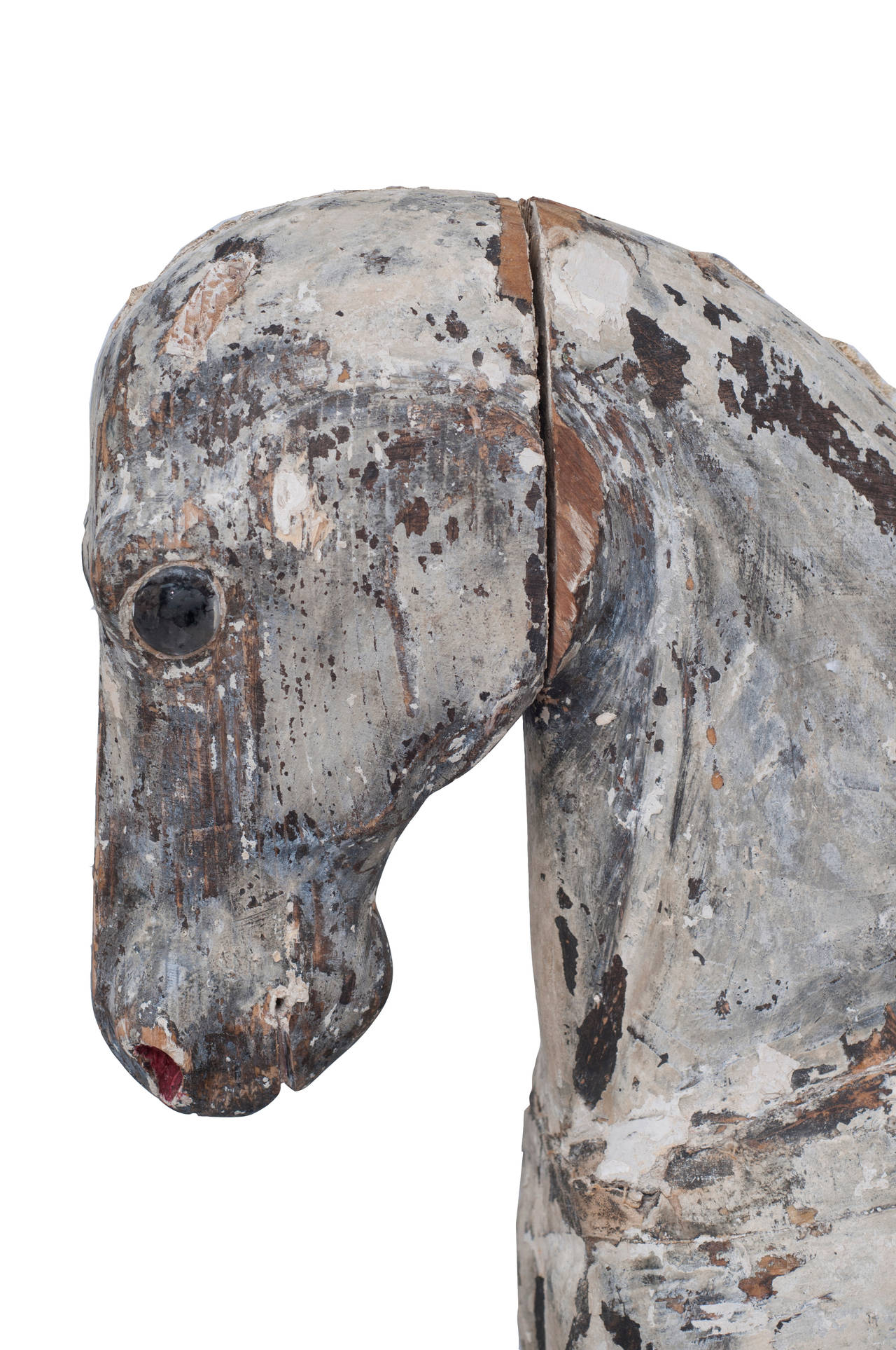 A Swedish Painted and  Carved Wooden Toy Horse