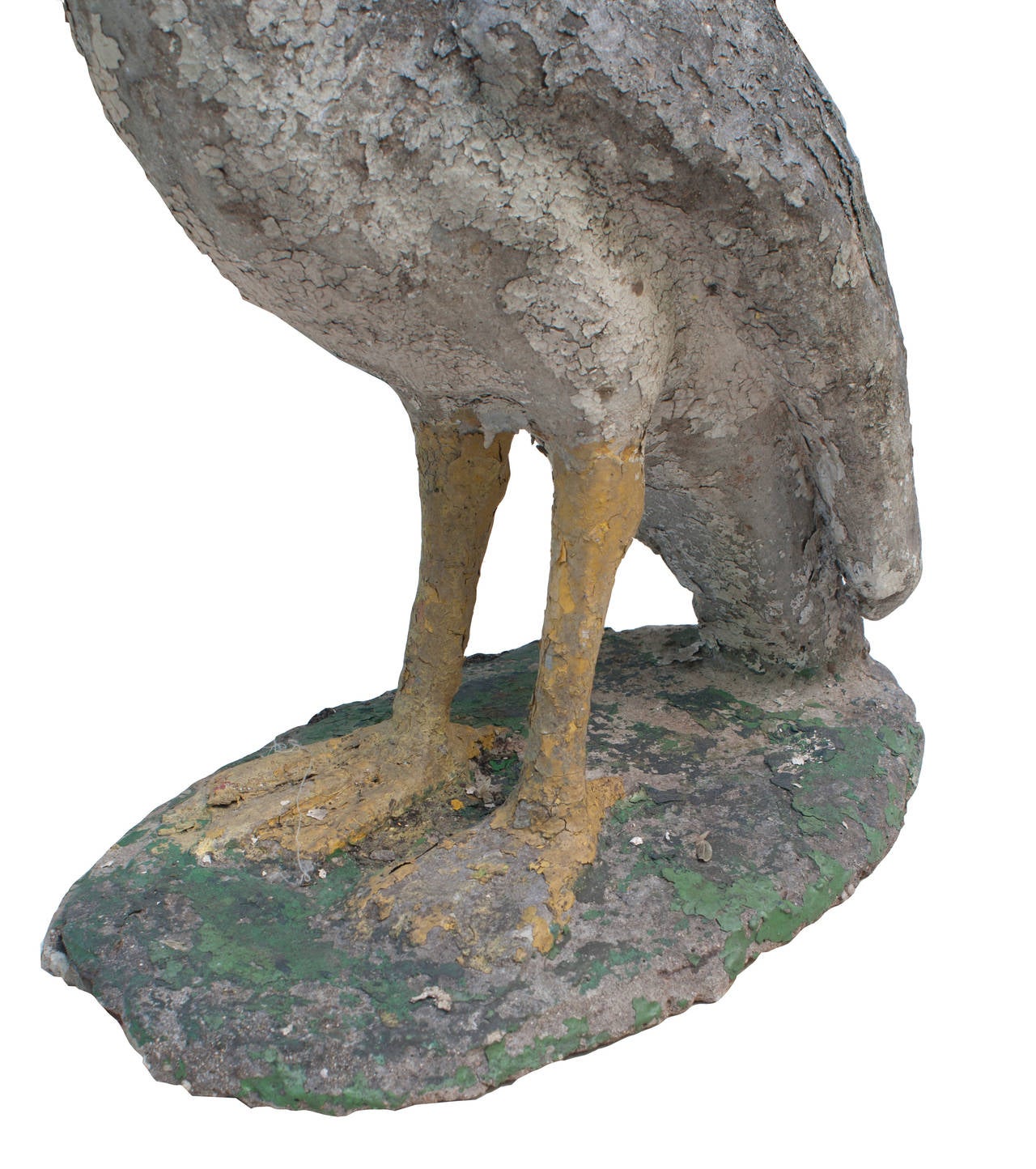 Painted Cement Pelican Garden Ornament at 1stdibs