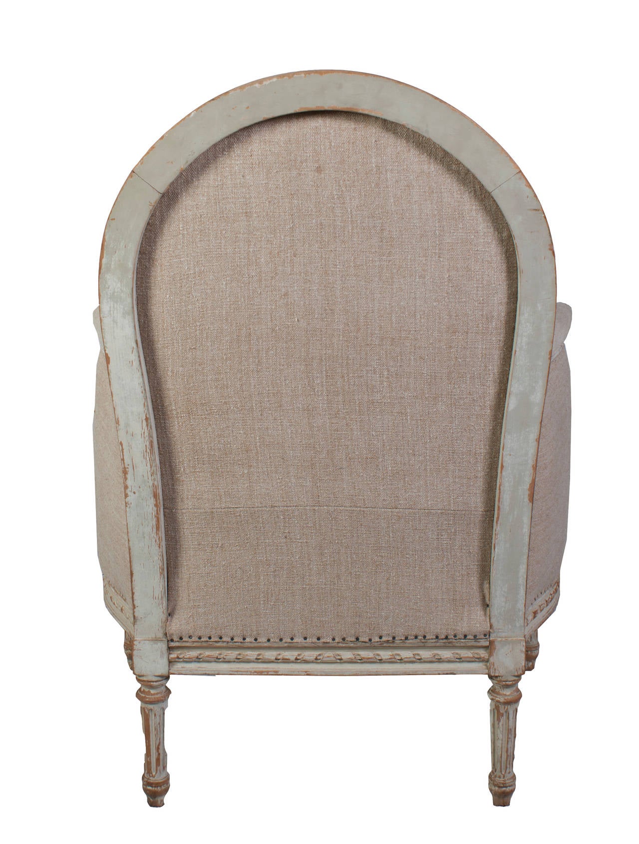 Mid-19th Century Louis XVI Grand Bergere with a Round Bac