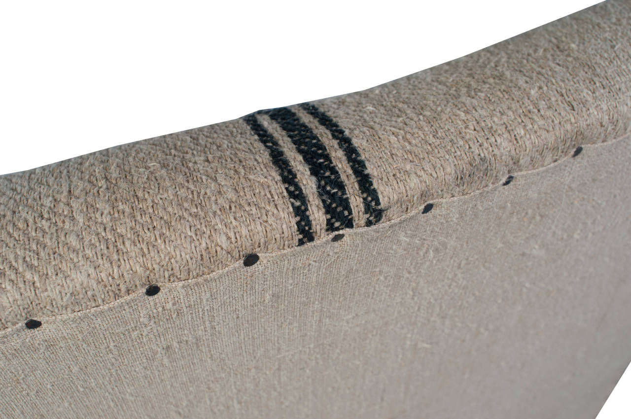 Français Paire de Fauteuils Napoléon III avec ourlet ancien à bande bleue