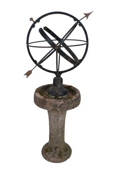 Wrought Iron Sun Dial with Wonderful Patina and Lichen