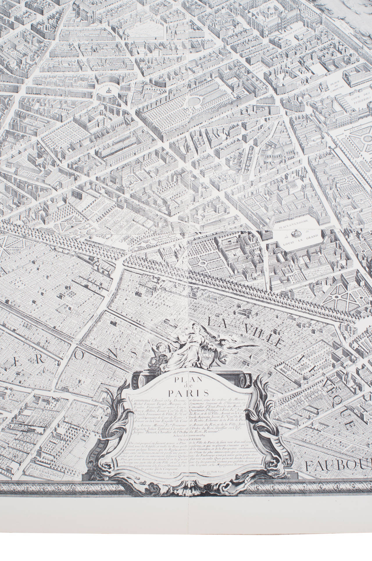 French Large Map of Paris, France