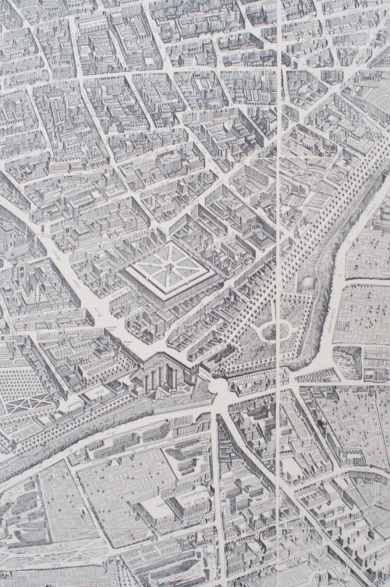 Mid-20th Century Large Map of Paris, France