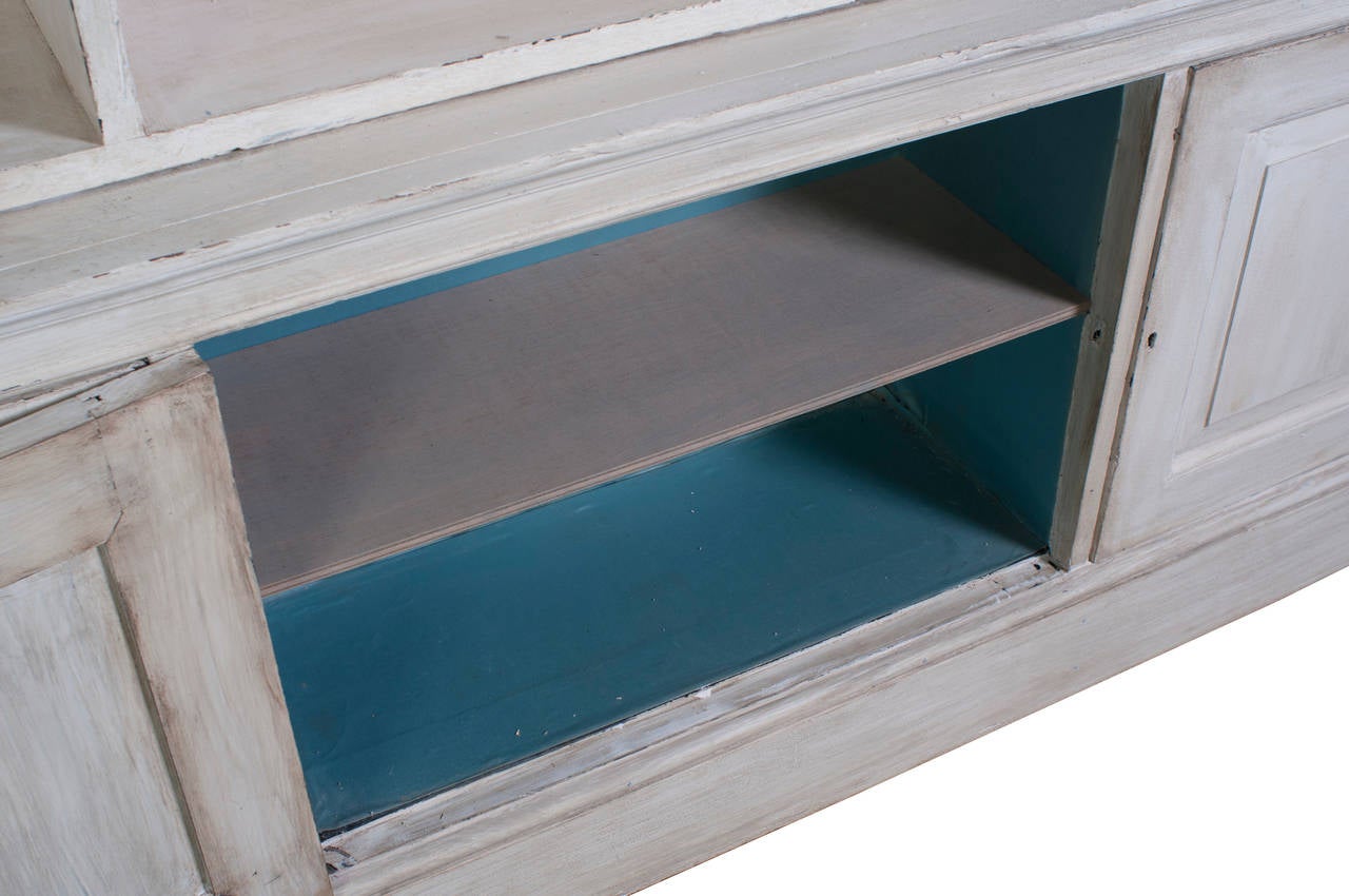 cream painted bookcases