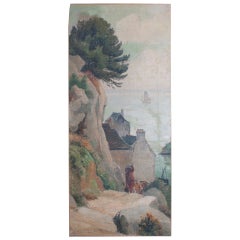 Oil Painting of a Village in Brittany Oil Painting of a Village in Brittany