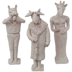 White Terra Cotta Animal Candle Holders