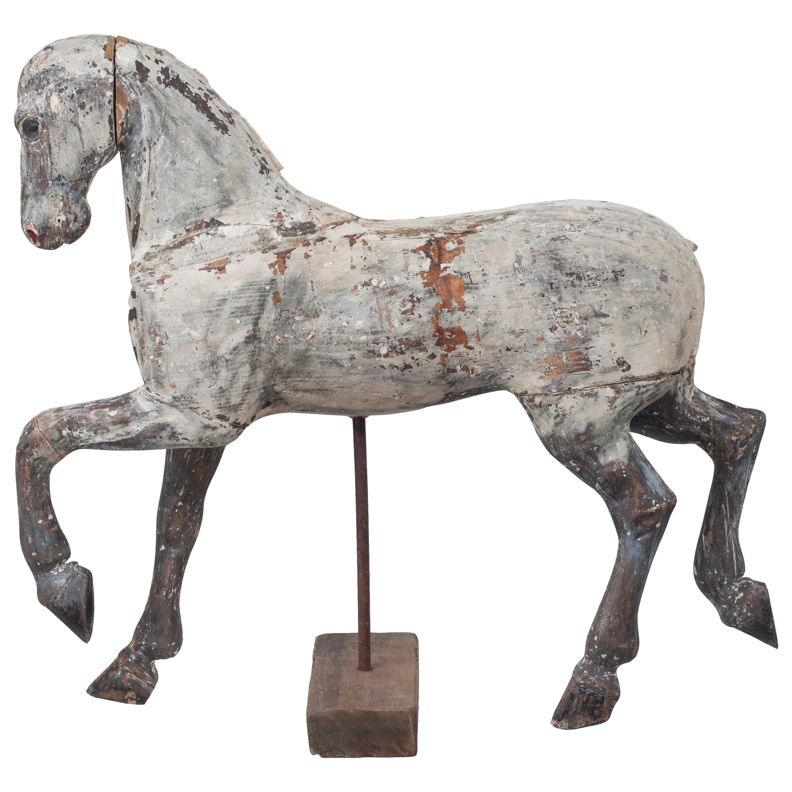 Swedish Painted and Carved Wooden Toy Horse