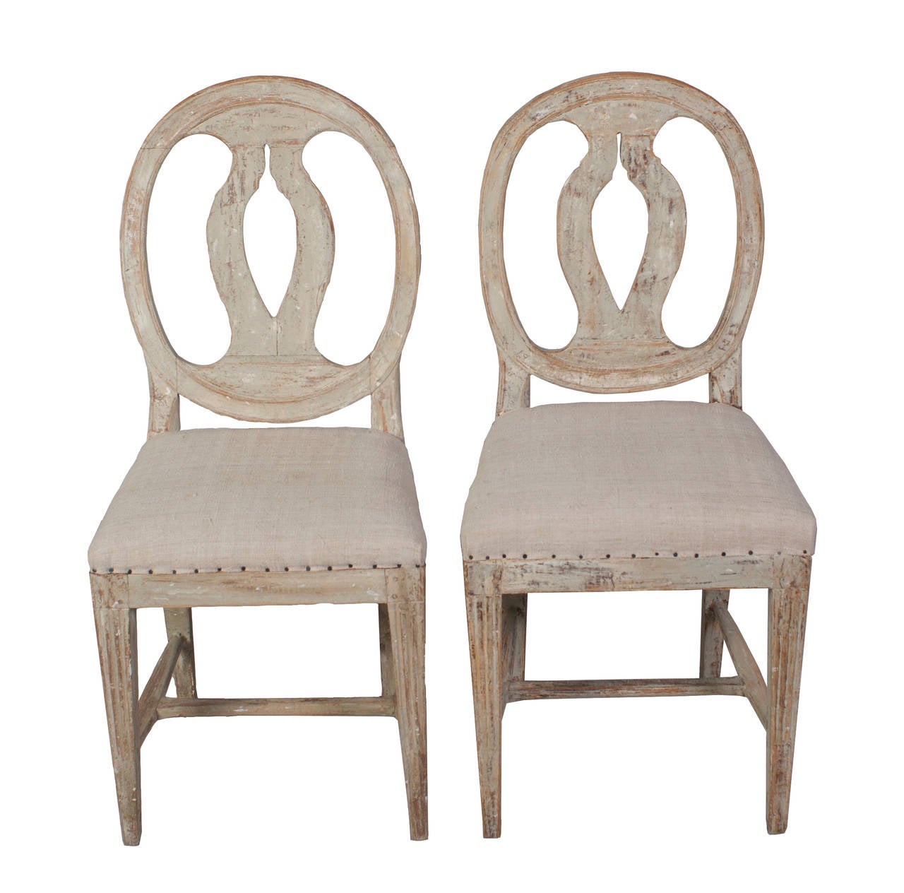 Set of Six Round Back, Painted, Swedish Dining Chairs In Good Condition In Washington, DC