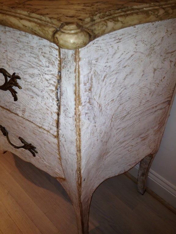 Marble Painted Bombay Commode For Sale