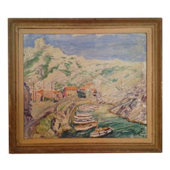 Post Impressionist Style Painting of the Calanque Sea Shore