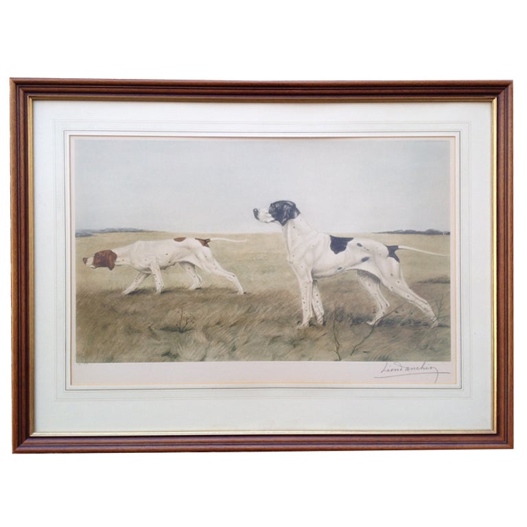 Lithograph of Two Pointers For Sale