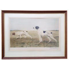 Vintage Lithograph of Two Pointers