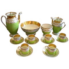 Set of porcelain de Paris coffee & tea service