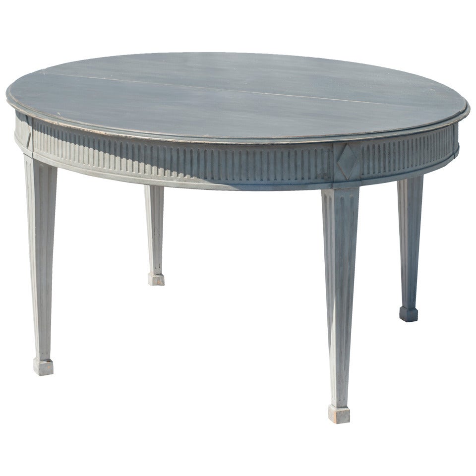 Grey Painted, Neoclassical Style Dining Table