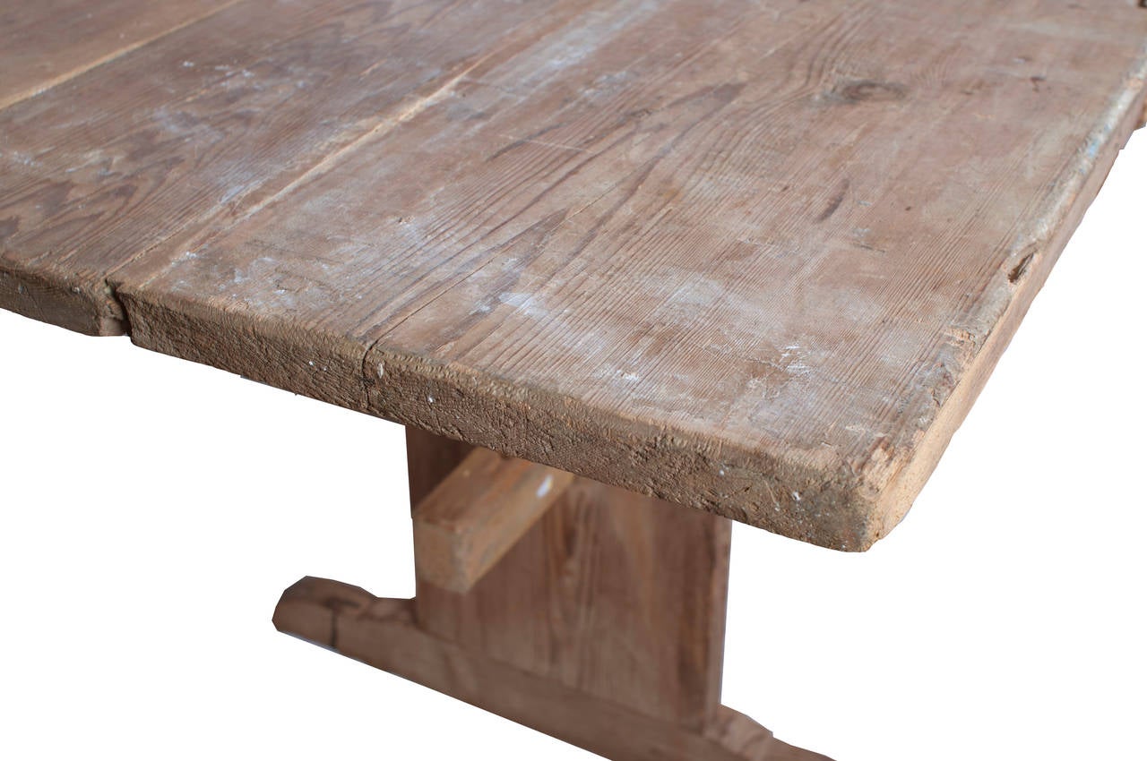 Swedish Stretcher Table in Natural Pine