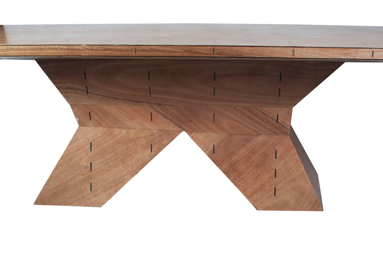 French Very Large Architectural Designed Table in Plywood