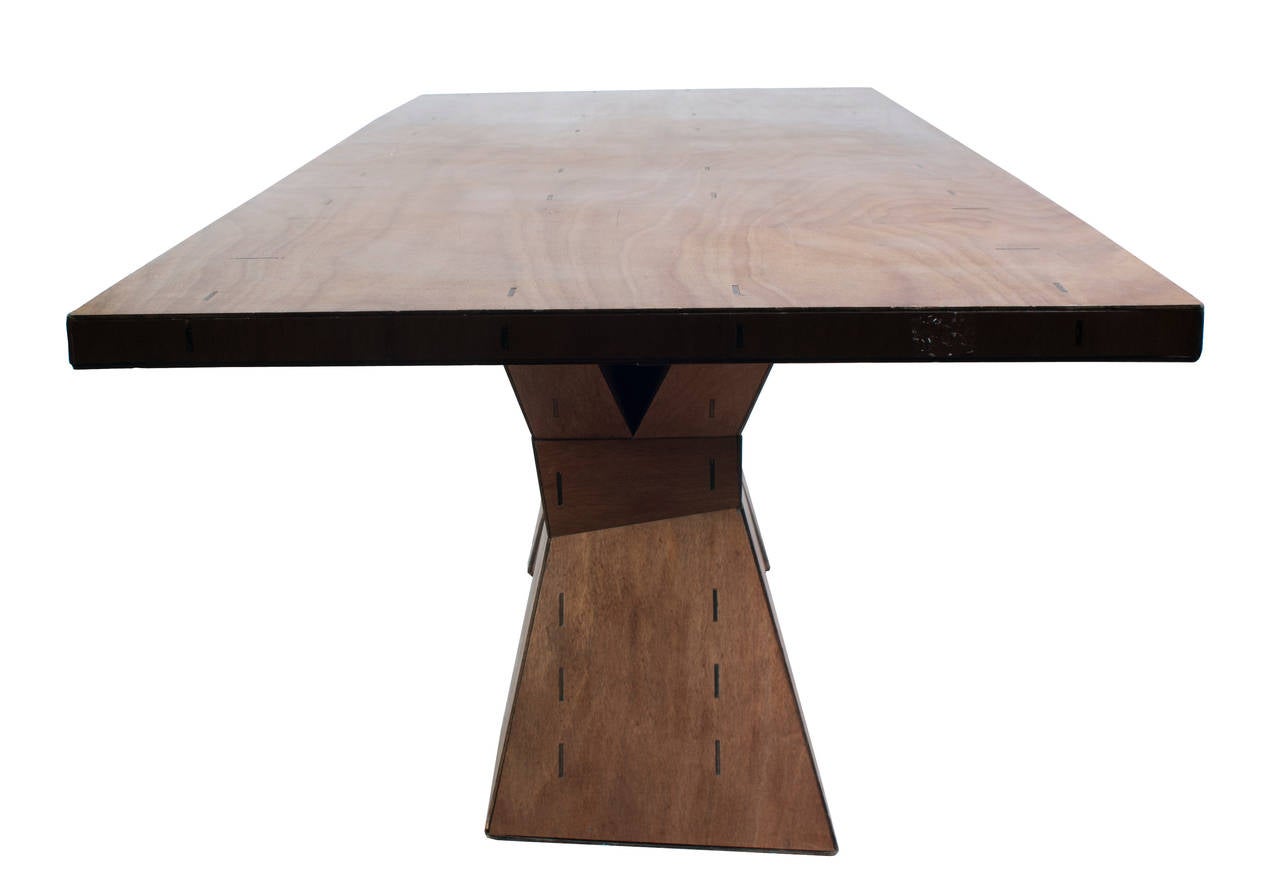 Very Large Architectural Designed Table in Plywood In Excellent Condition In Los Angeles, CA