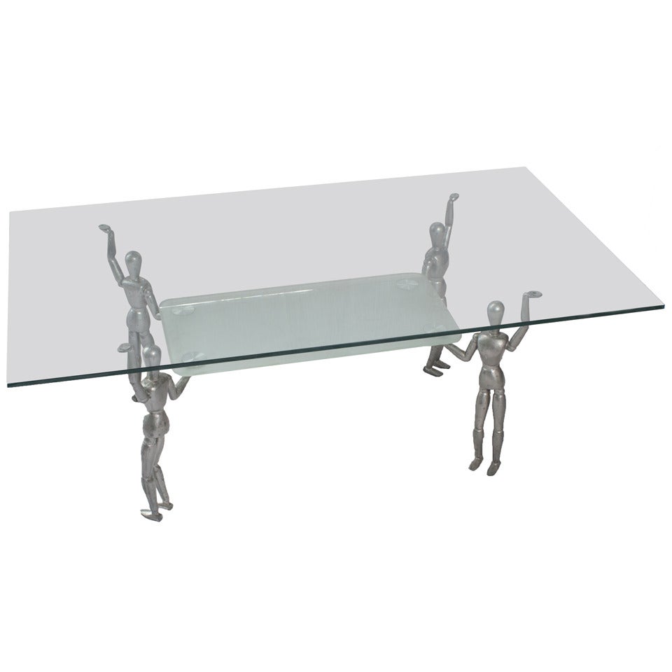 A Modern Glass Top Coffee Table For Sale