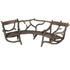 Faux Bois Semi-Circular Bench 2