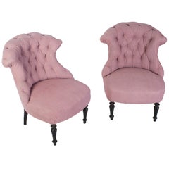 Pair of Tufted Napoleon III Chauffers