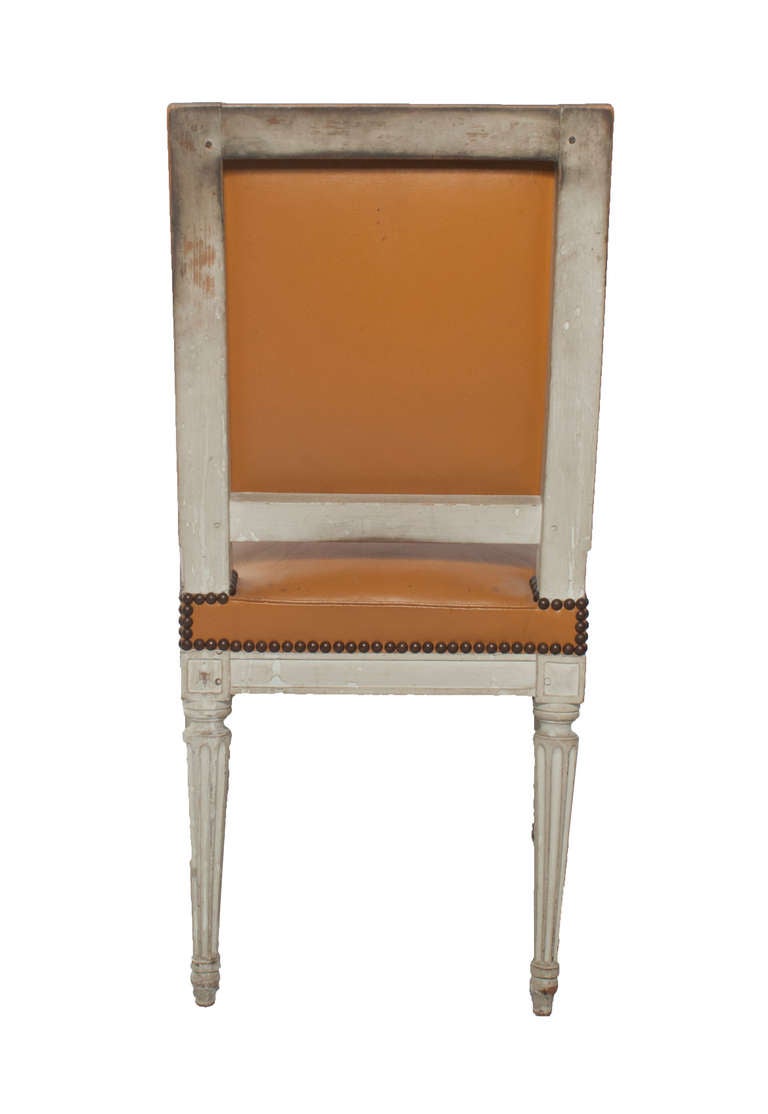 19th Century Set of Eight Louis XVI Square Back Chairs