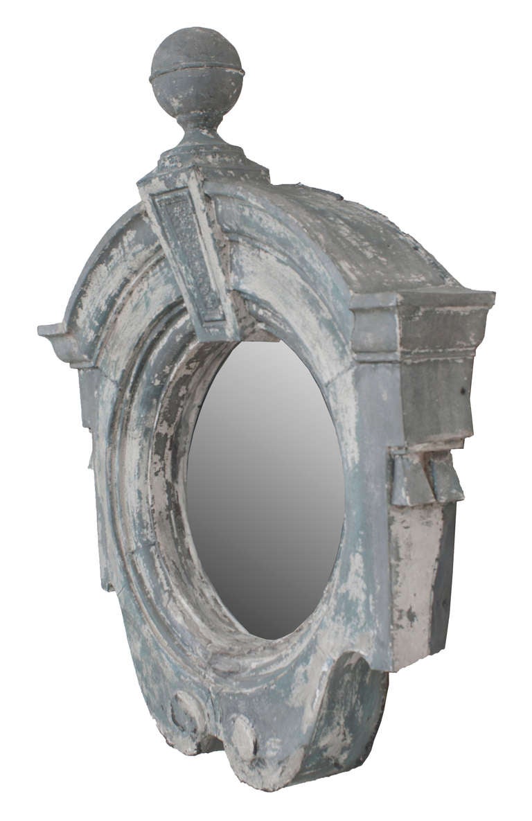 Pair of Zinc Dormers made into mirrors In Excellent Condition In Washington, DC