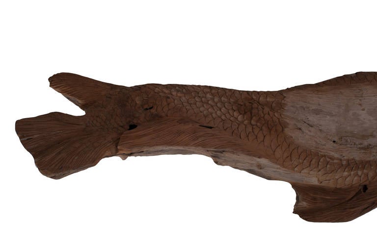 Folk Art Carved Wooden Fish Artisanal Sculpture Used as a Trade Sign