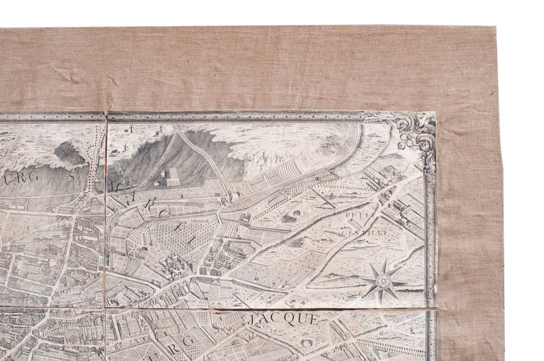 A mid-sized Turgot map of Paris, 1950. Pressing of a map from 1739.