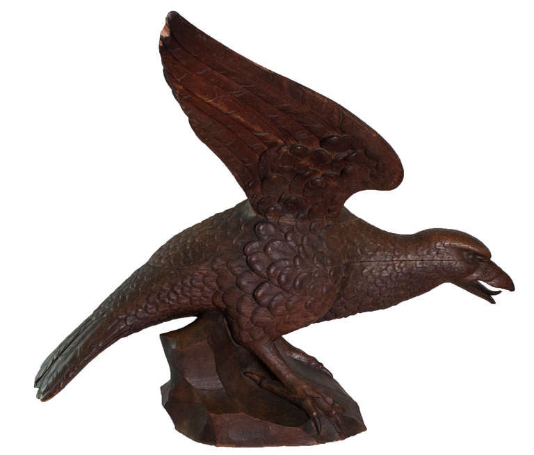 black forest carved eagle