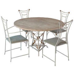 Wrought Iron Garden Set with new Granite Top 5
