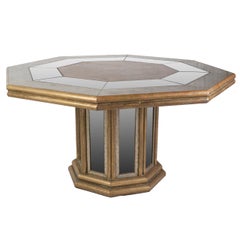 A Hexagonal Beaten Brass Dining Table