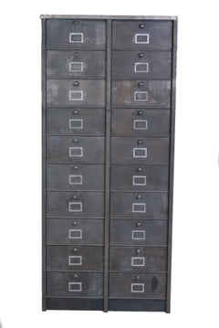 Retro French Industrial Metal File Cabinet