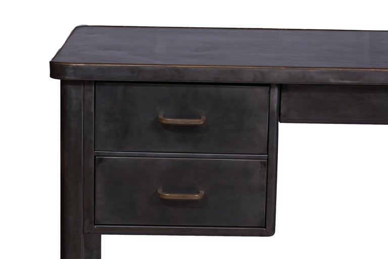 Metal Alloy Writing Desk/Bureau-Plat with Five Drawers