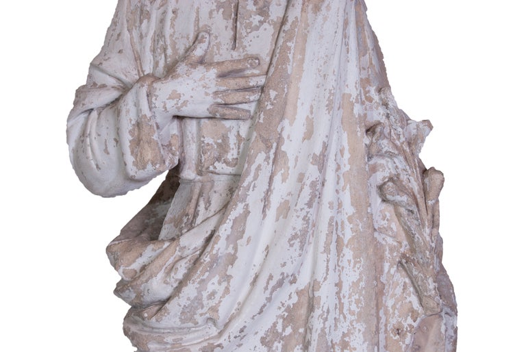 French Saint Phillipe Benizzi Terra Cotta Statue