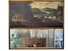 Espejo Trumeau Overmantel, Francés, Periodo Siglo XVIII