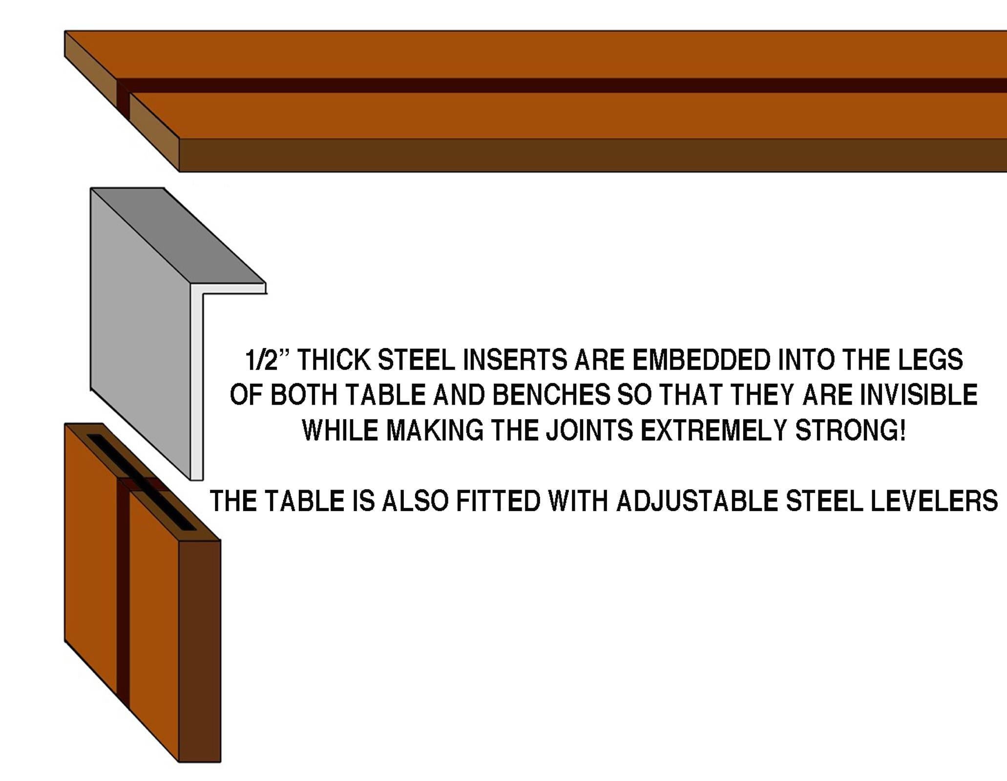 Teck Table d'extérieur et bancs en teck et wengé, fabriqués sur mesure par Petersen Antiques en vente