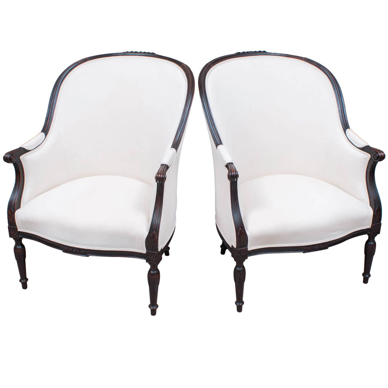 Pair of Edwardian Barrel Chairs