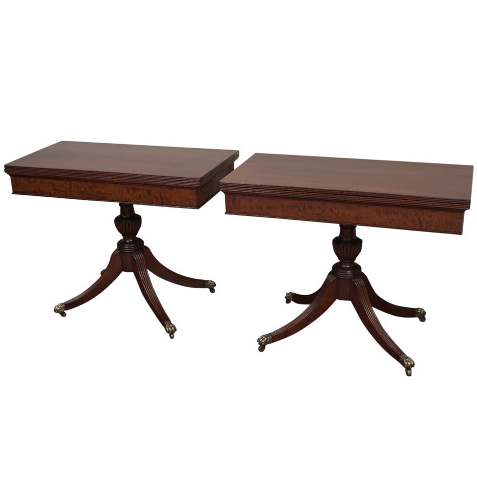 Pair of Baltimore Federal Mahogany Card Tables, circa 1805