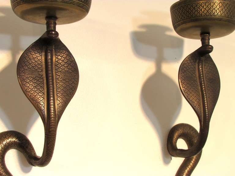 Indian Brass Cobra Sconces