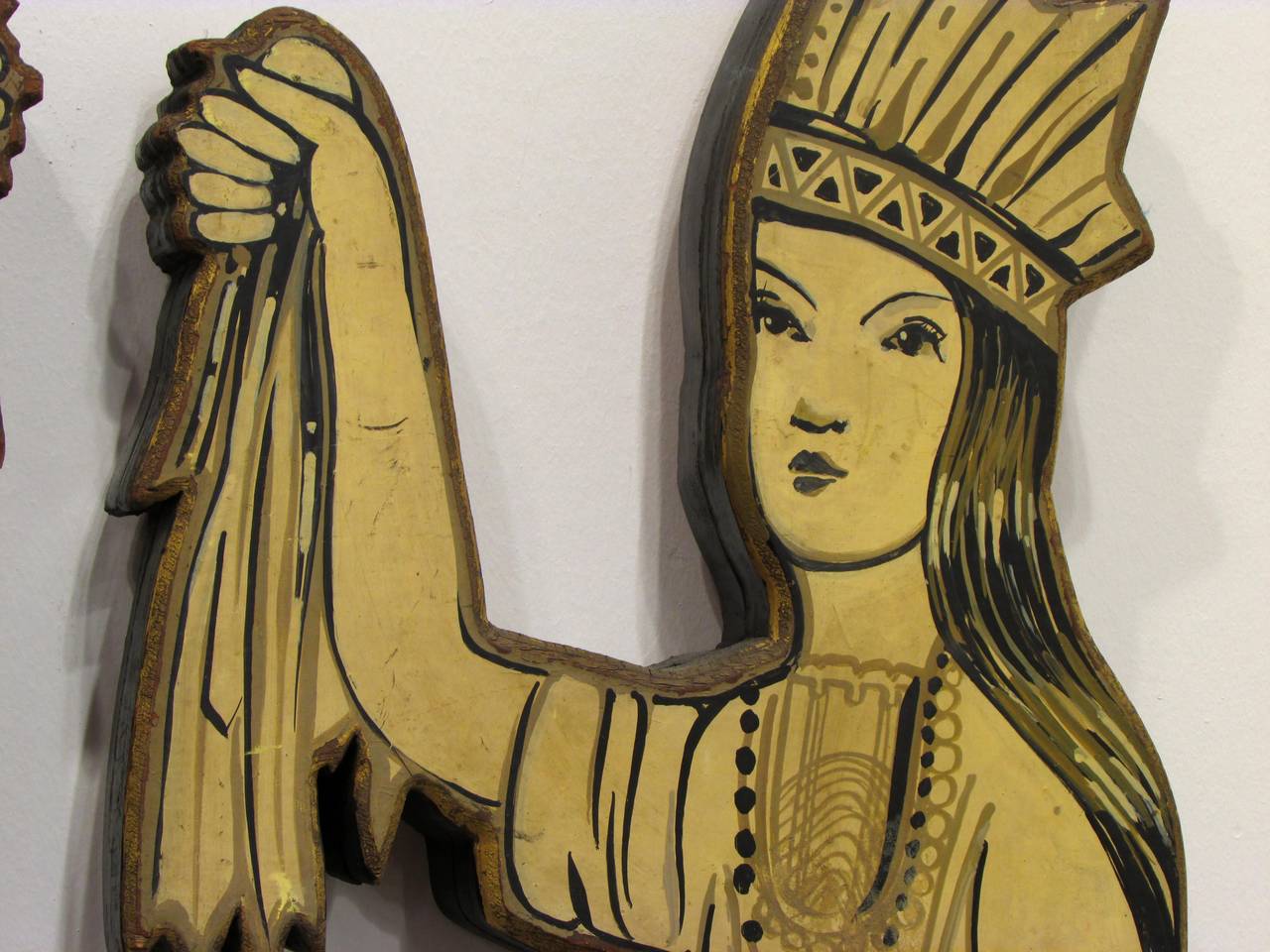 20th Century Cigar Store Indian Girls Trade Sign For Sale