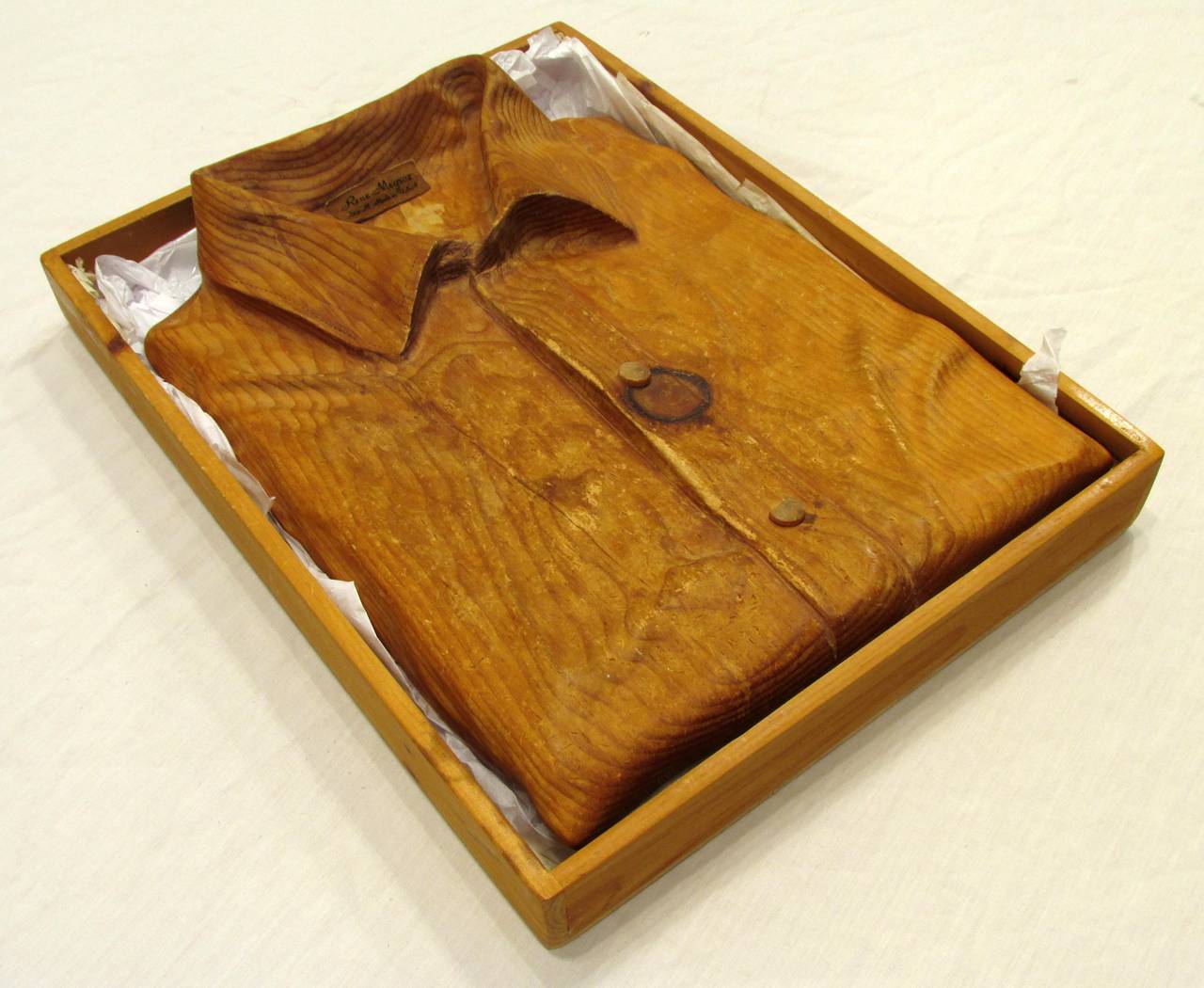 Arts and Crafts Wooden Shirt Sculpture For Sale