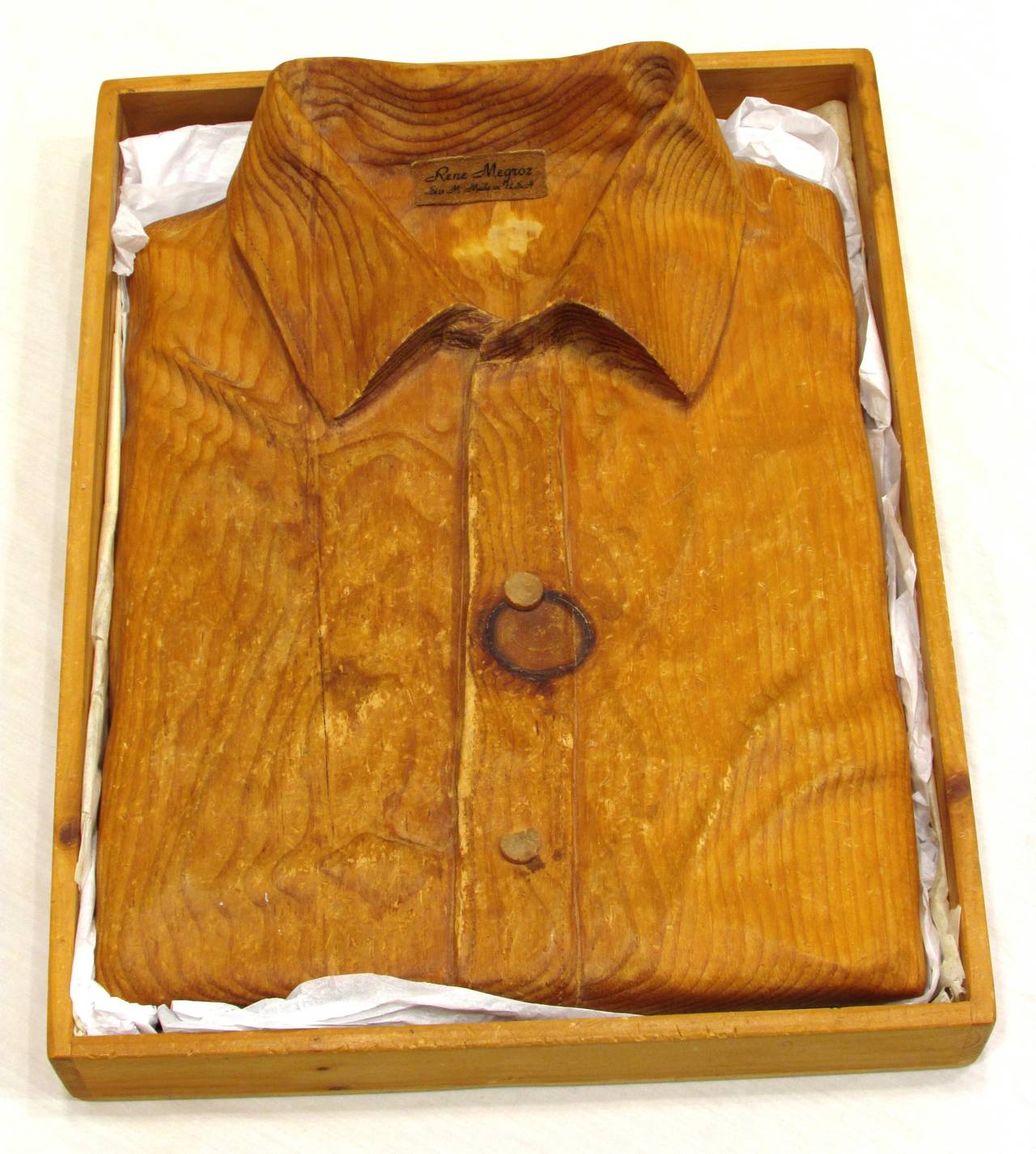 North American Wooden Shirt Sculpture For Sale