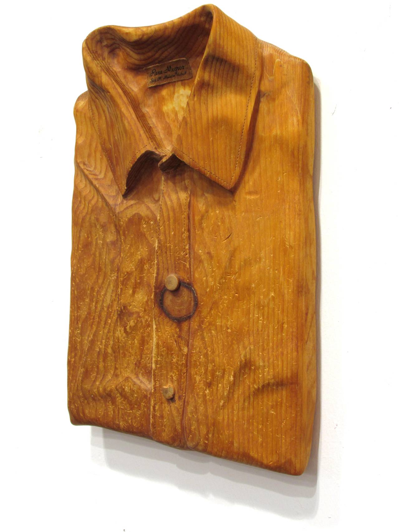 Wooden Shirt Sculpture In Good Condition For Sale In High Point, NC