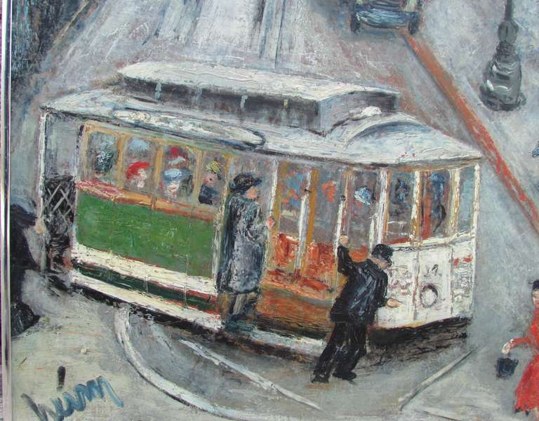 San Francisco Cable Car Painting In Excellent Condition In High Point, NC