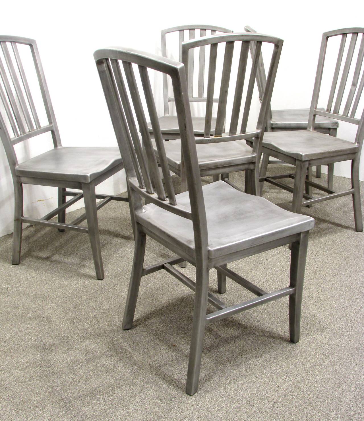 Set of Aluminium Dining Chairs In Good Condition In High Point, NC