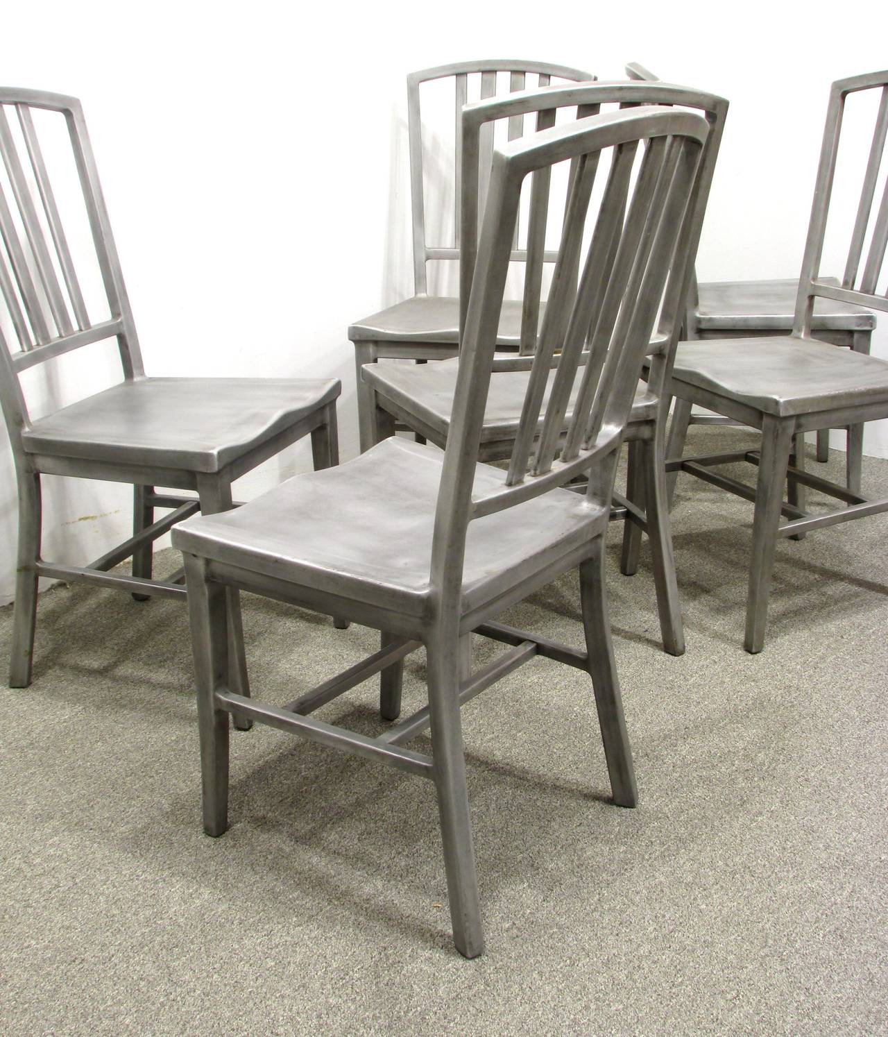 American Set of Aluminium Dining Chairs