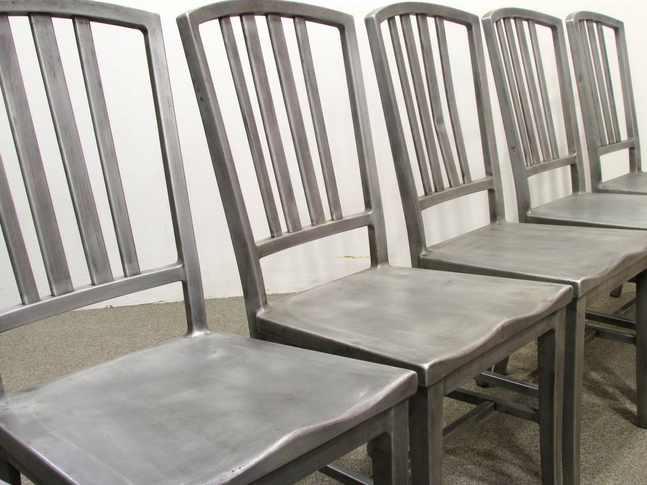 Mid-20th Century Set of Aluminium Dining Chairs